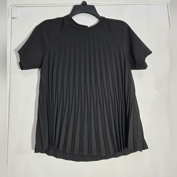 Kate Spade Pleated Crepe Top Black Size Small - Picture 6 of 12